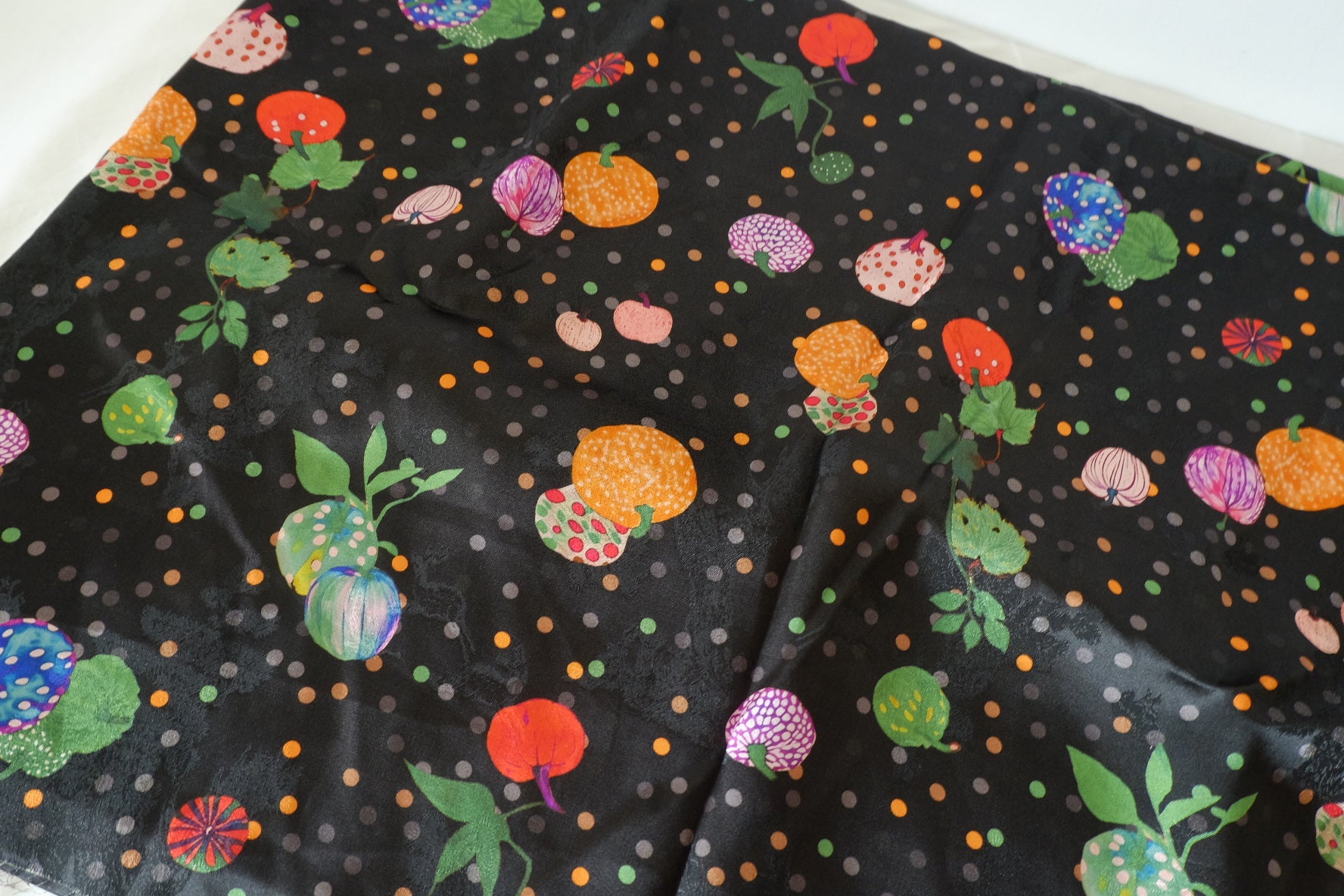 Silky Rayon Jacquard Fabric – Midnight Garden Floral Print – 1.6 yd