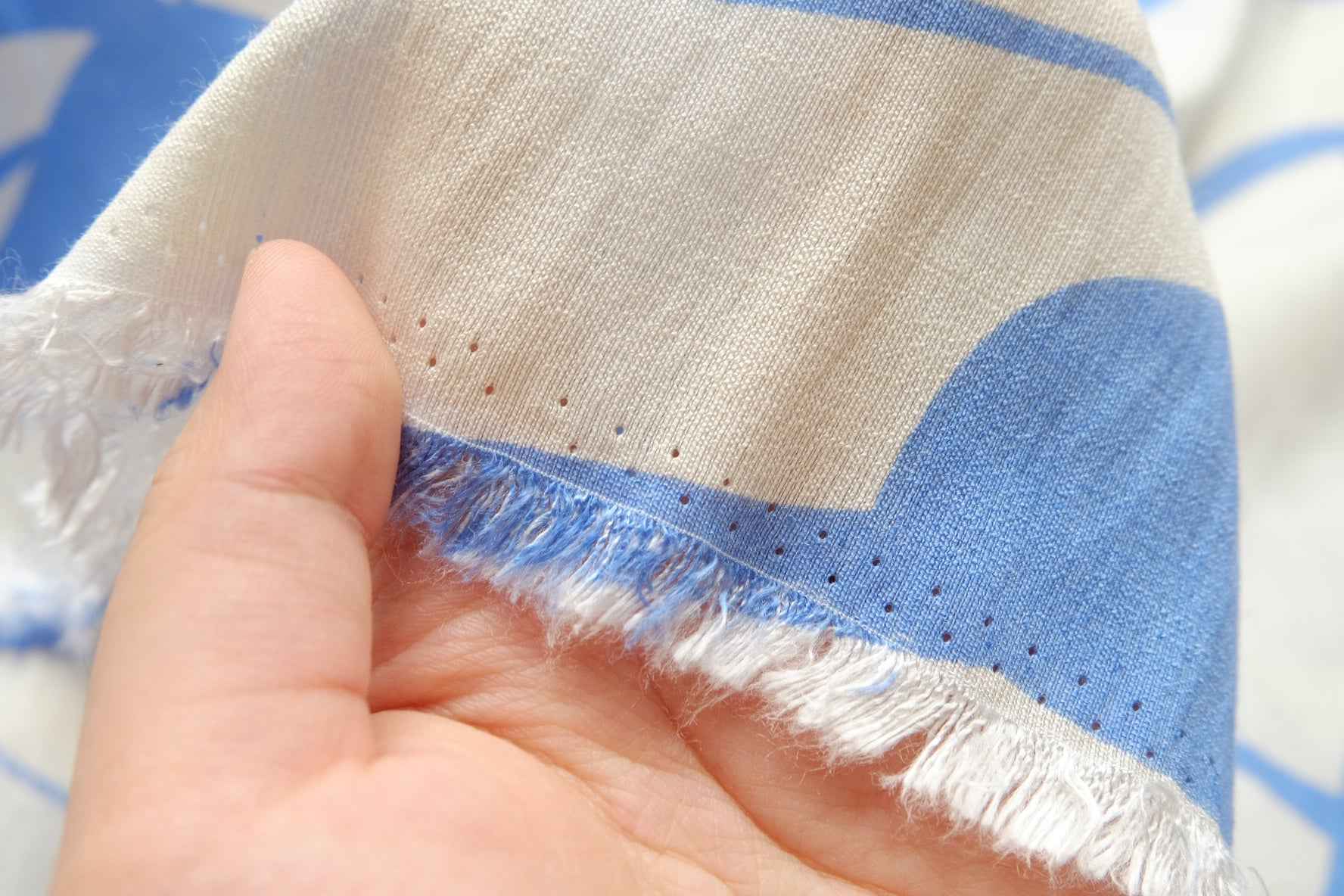 Sky Blue Leaf Tencel Linen Fabric, Lightweight Summer Dress Weight, 3.28 Yards