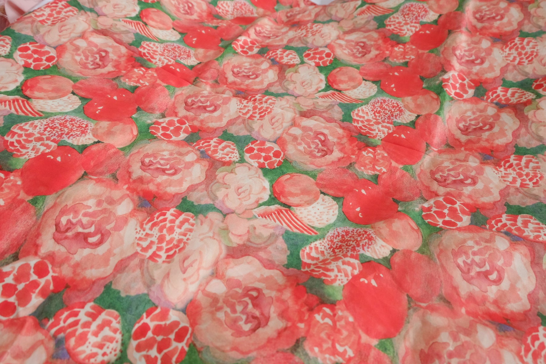 Watercolor Berry Garden Silky Cotton Fabric - 3.28 yd