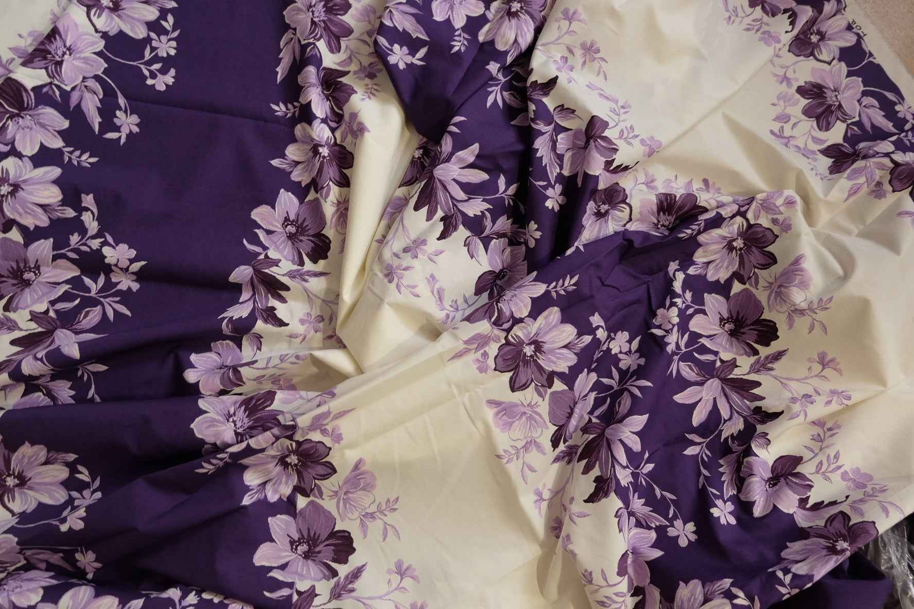 Purple Floral Cotton Poplin — 3.3 yd