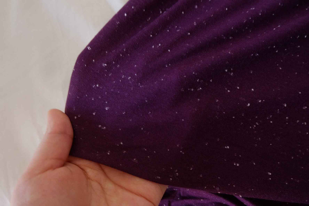 Plum Purple Snowflake Cotton Jersey Knit Fabric – 2.2 yd
