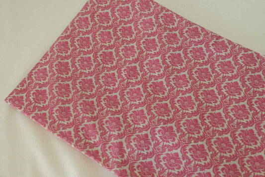 Pink Vintage Damask Cotton Lawn Fabric – 2.2 yd