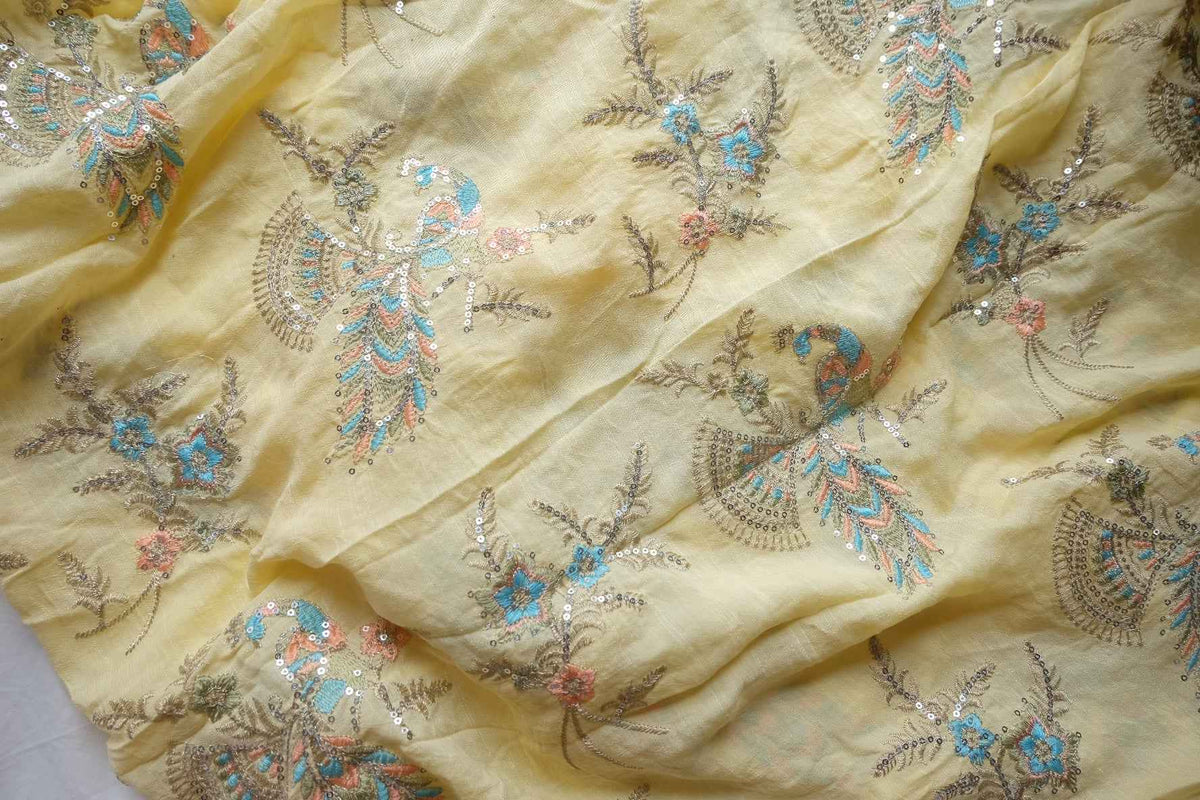 Pastel Sequin Embroidered Tencel Nylon — 2.4 yd