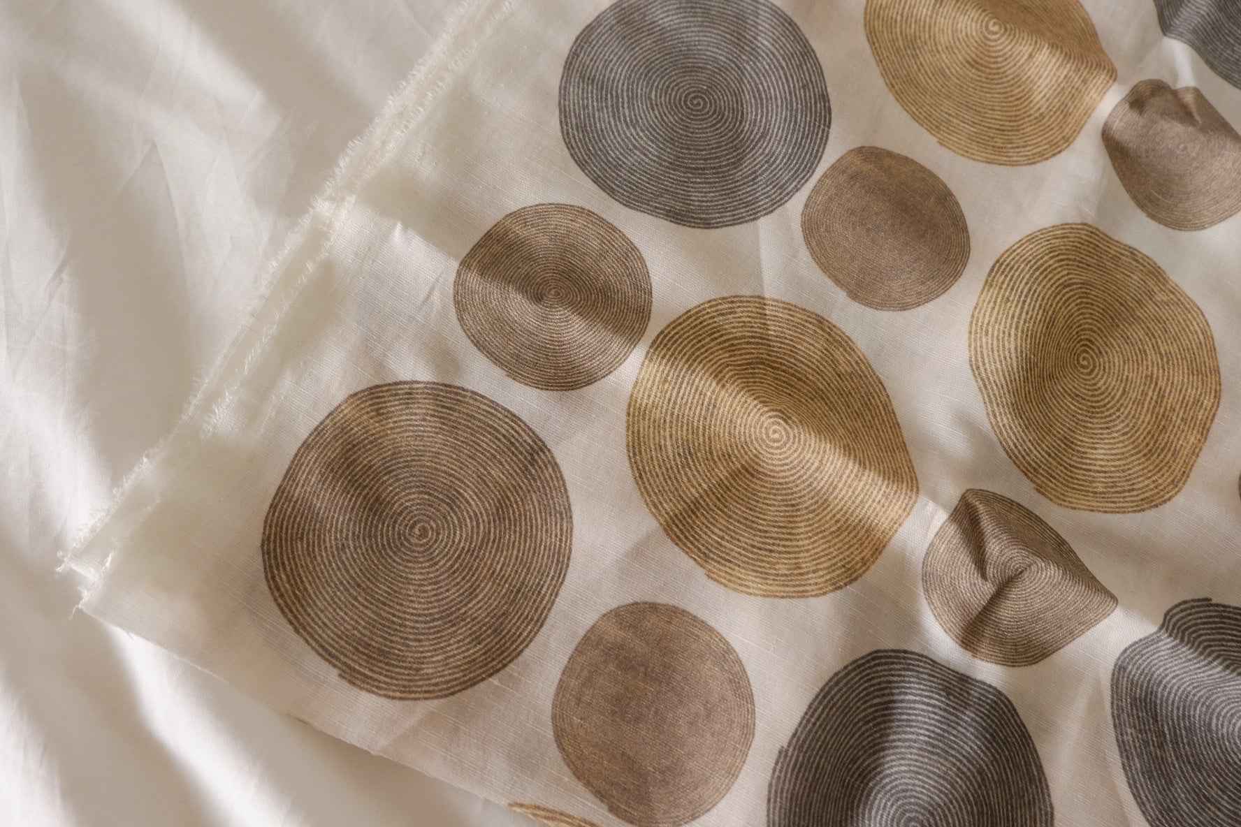 Natural Ring Print Pure Hemp Fabric – 2.2 yd