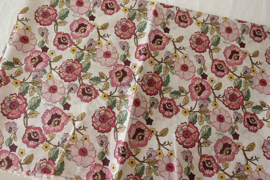 Vintage Floral Cotton Lawn Fabric – 1.7 yd
