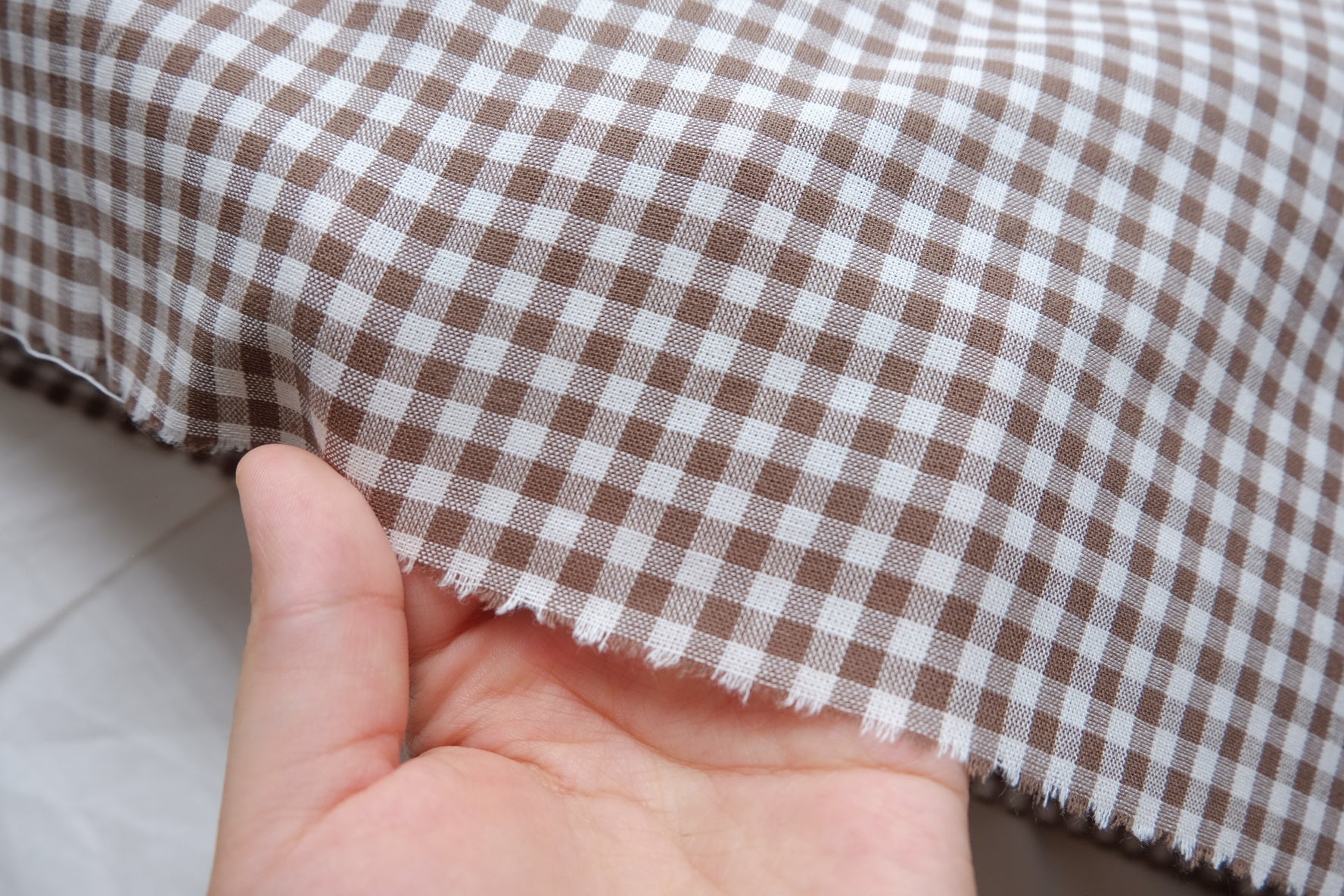 Brown Gingham Yarn-Dyed Cotton – 2.2 yd