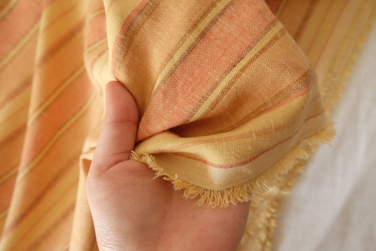 Golden Hour Stripes – Yarn-Dyed Linen Cotton Fabric | 2.2 / 3.3 Yards