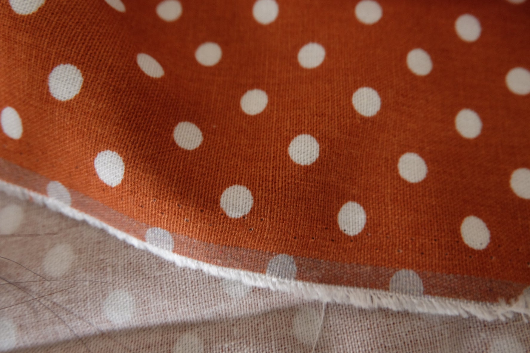 Rust Polka Dot Linen Cotton Fabric – 3.3 yd