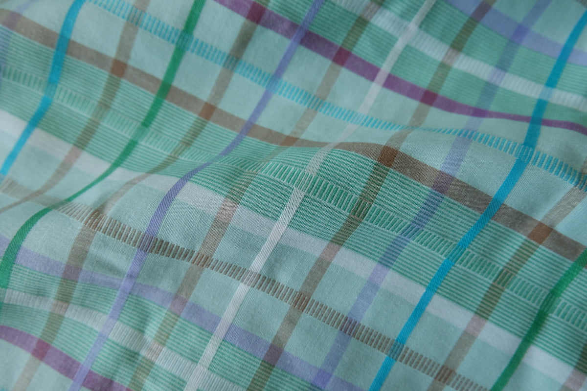 Mint Meadow Yarn-Dyed Plaid Cotton – 2.2 Yards