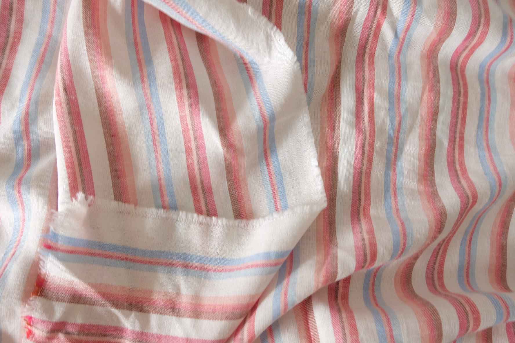 Soft Yarn-Dyed Striped Cotton Linen Fabric – 2.2 Yards