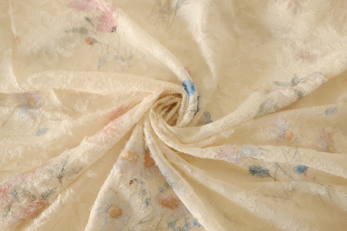 Fringed Floral Chiffon – 2.2 yd
