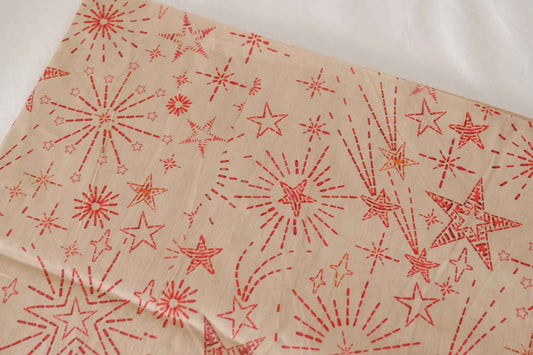Red Starburst Cotton Lawn Fabric – 3.3 yd