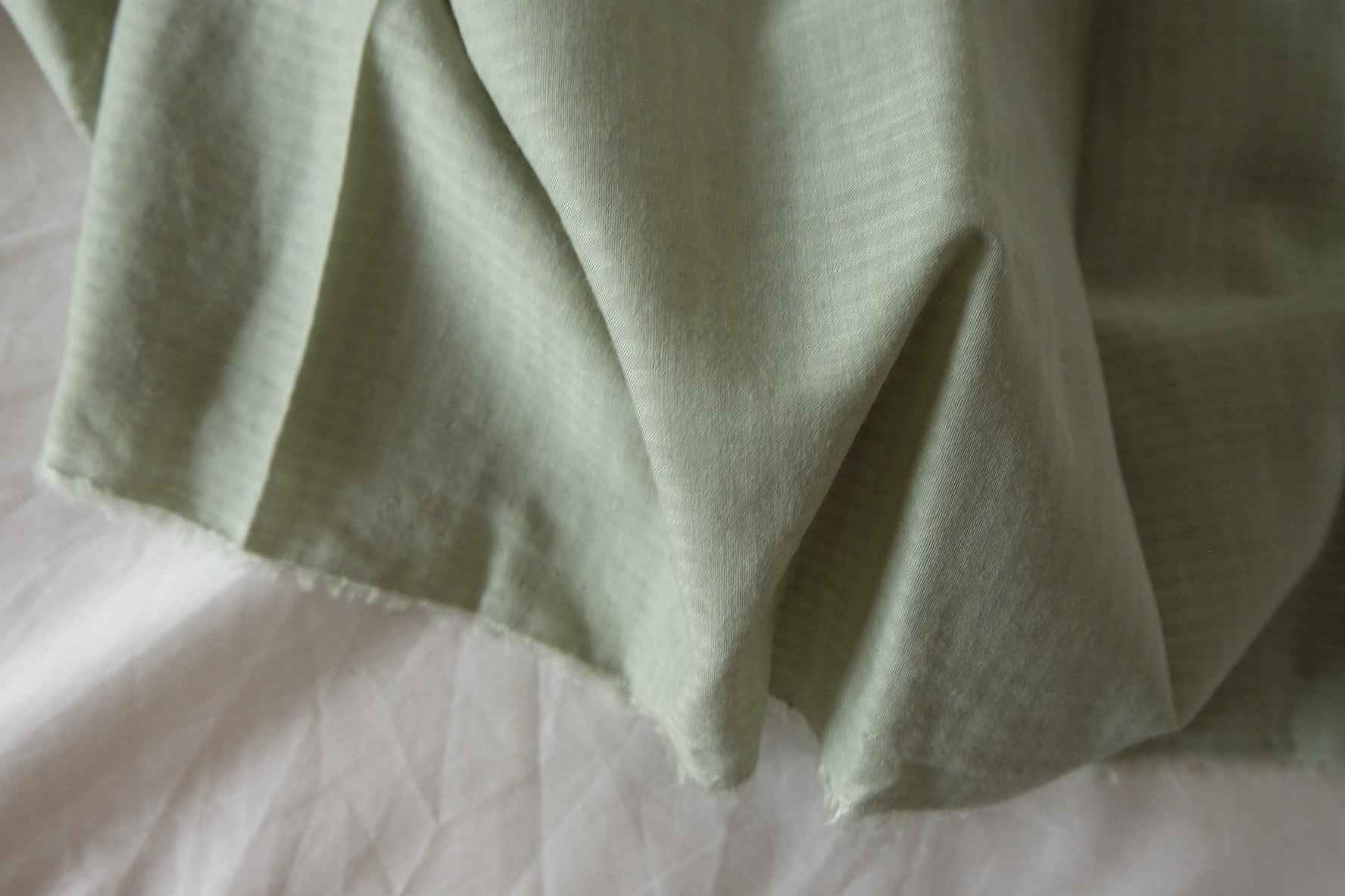 Soft Sage Green Cotton Check Fabric – 3.3 yd