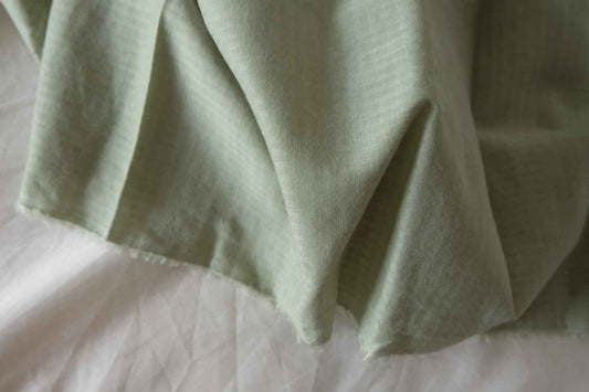 Soft Sage Green Cotton Check Fabric – 3.3 yd