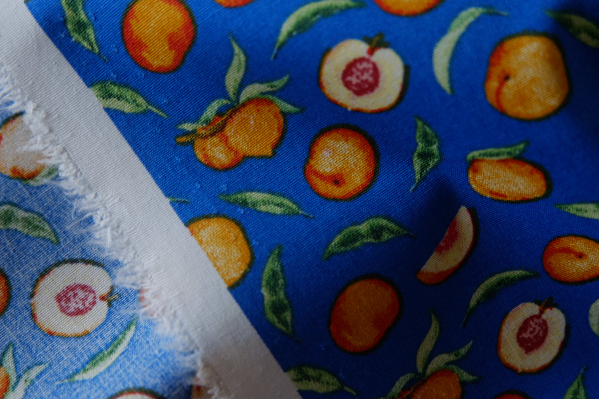 Cobalt Blue Peach Orchard Cotton Poplin – 3.28 yd