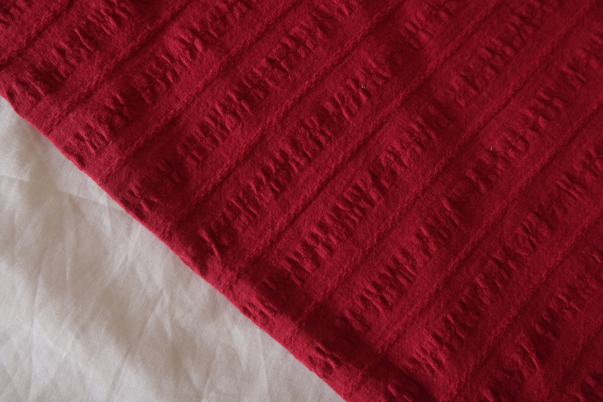 Crimson Texture – Textured Jacquard Cotton Fabric | 2.2 Yards