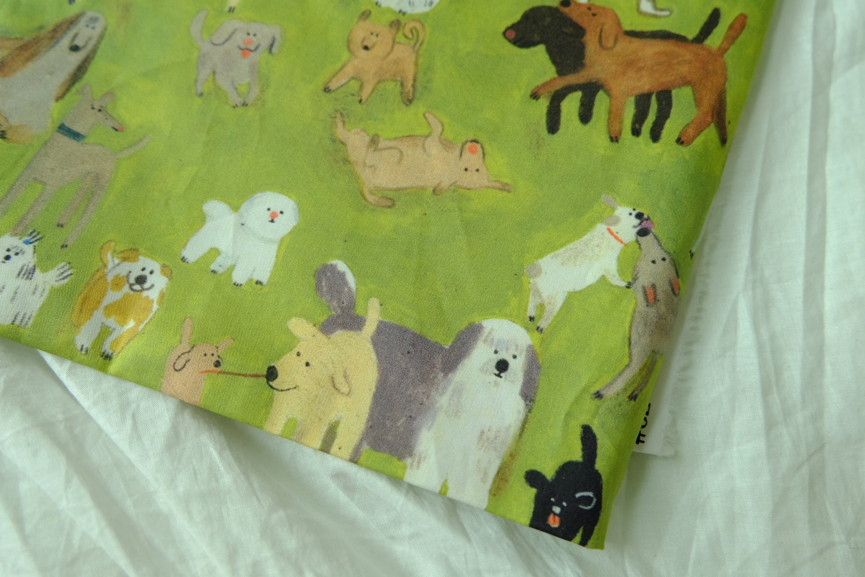 Playful Dog Print High-Density Cotton Twill Fabric 1.5 Yards