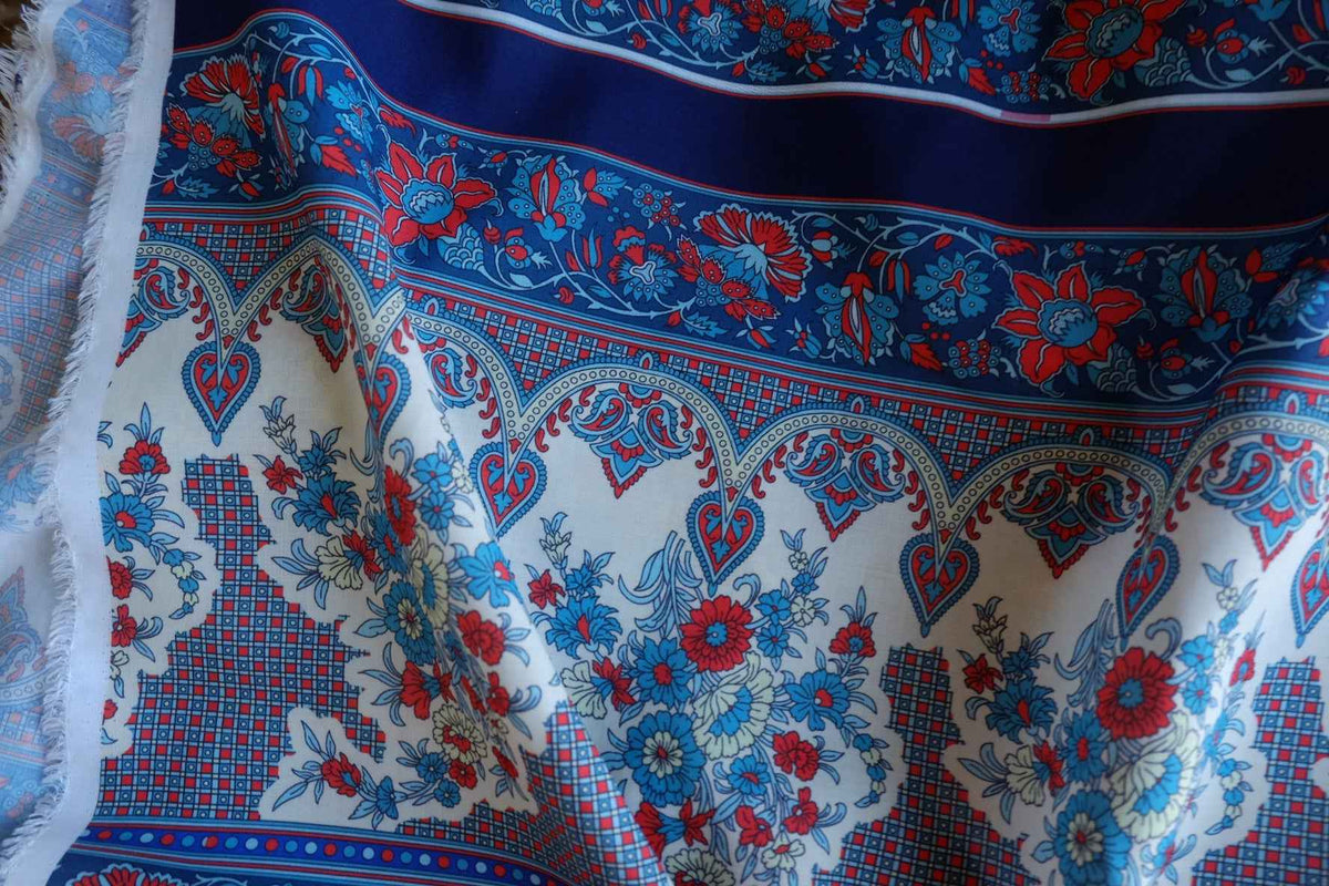 Vintage Floral Stripe Cotton Poplin – 2.19 yd