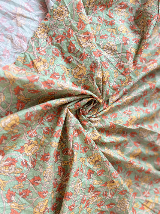 Arts & Crafts Floral Cotton Lawn Fabric — 1.20 yd