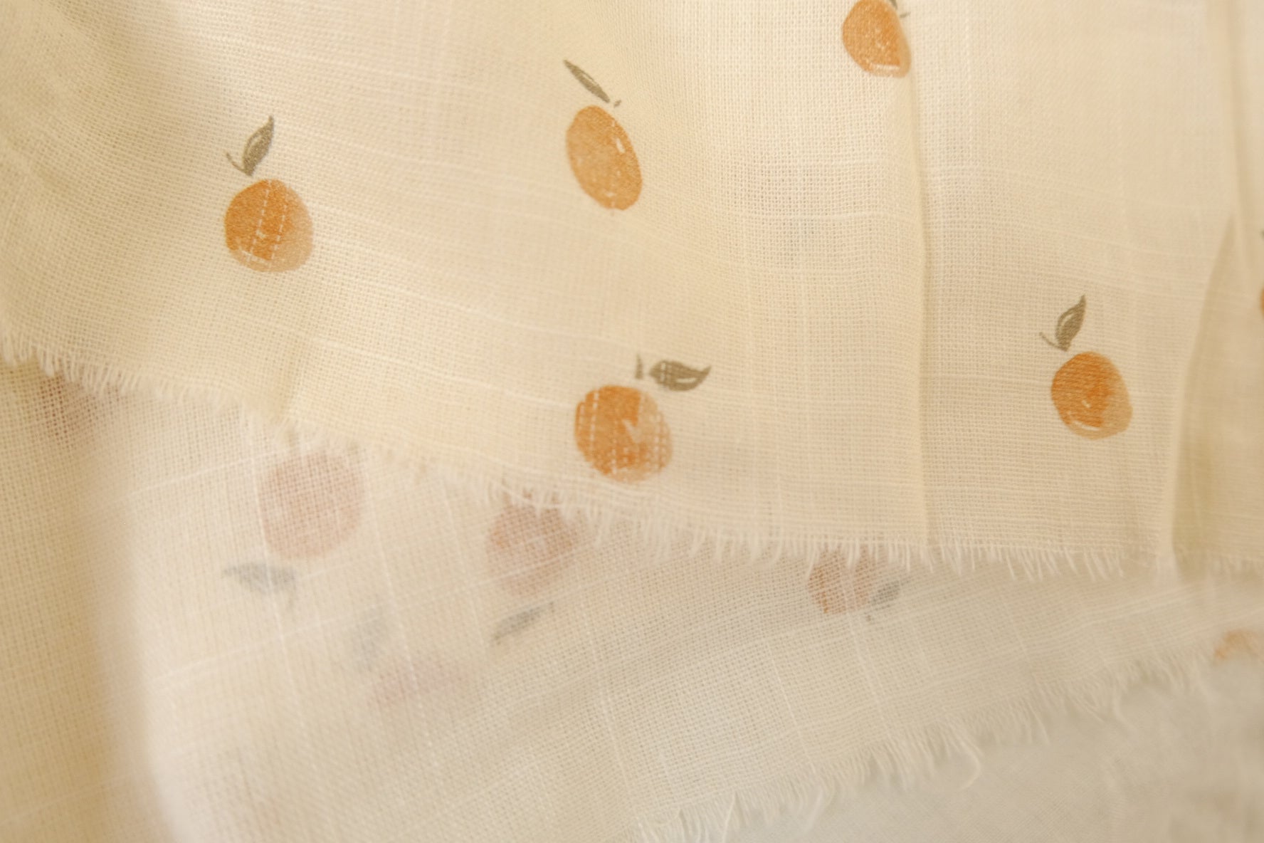 Tiny Orange Slub Cotton Linen Blend (1.6 Yards)