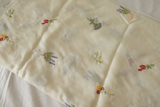 Ivory Embroidered Tencel Fabric – 1.64 yd