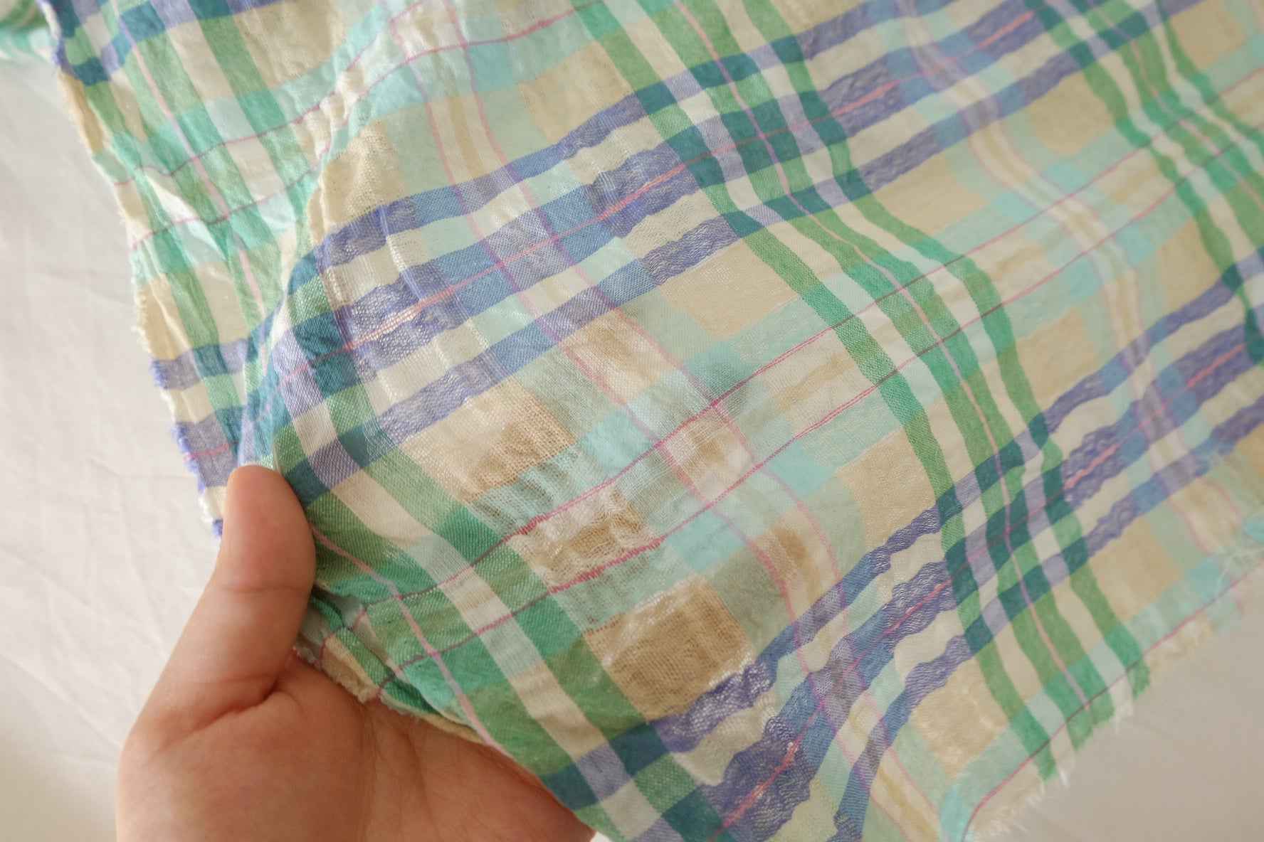 Yarn Dyed Cotton Linen Bubble Plaid Fabric – 1.6 yd