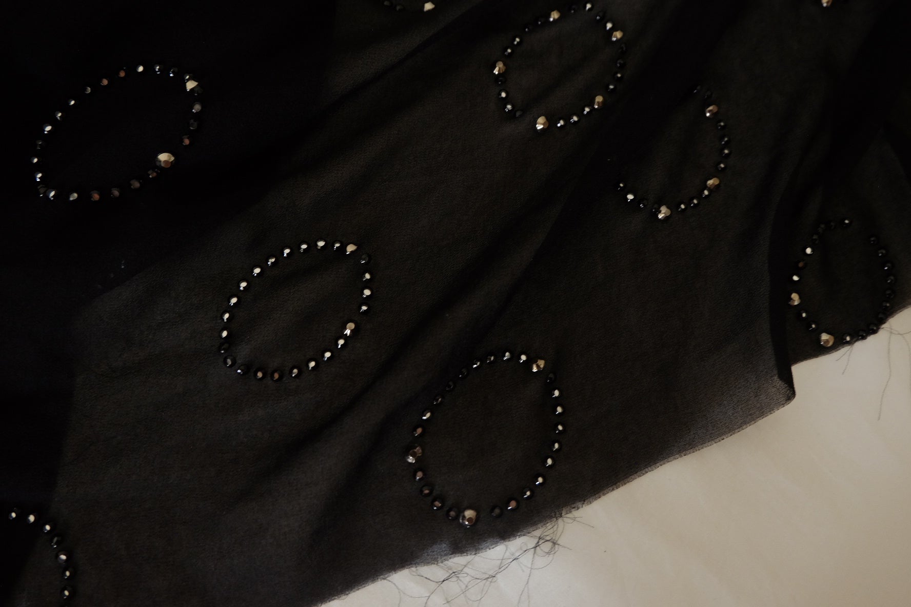 Black Rhinestone Mesh Fabric – 2.2 yd
