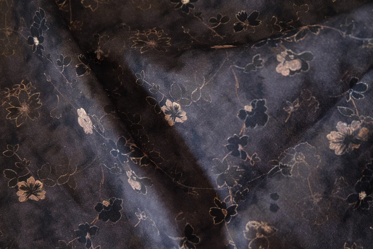 Midnight Wildflowers – Vintage Floral Cotton Canvas | 3.3 yards