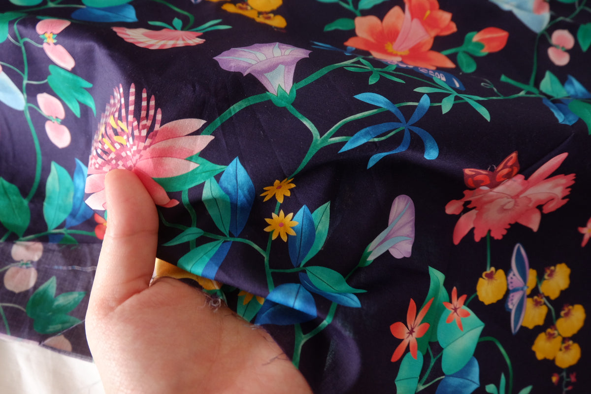 Tropical Night Garden Cotton Lawn — 1.20 yd