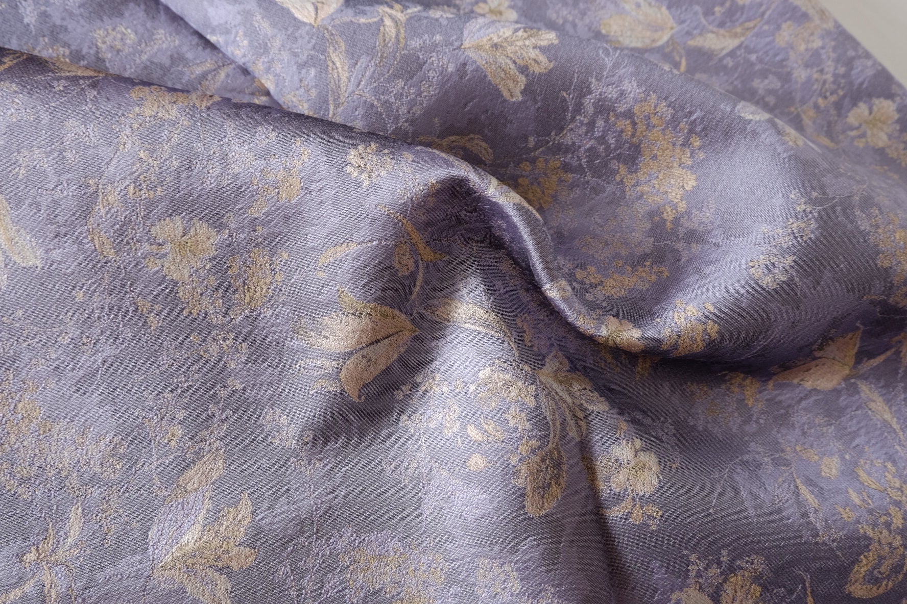 Dusty Lavender Floral Brocade with Backing – 2.19 yd