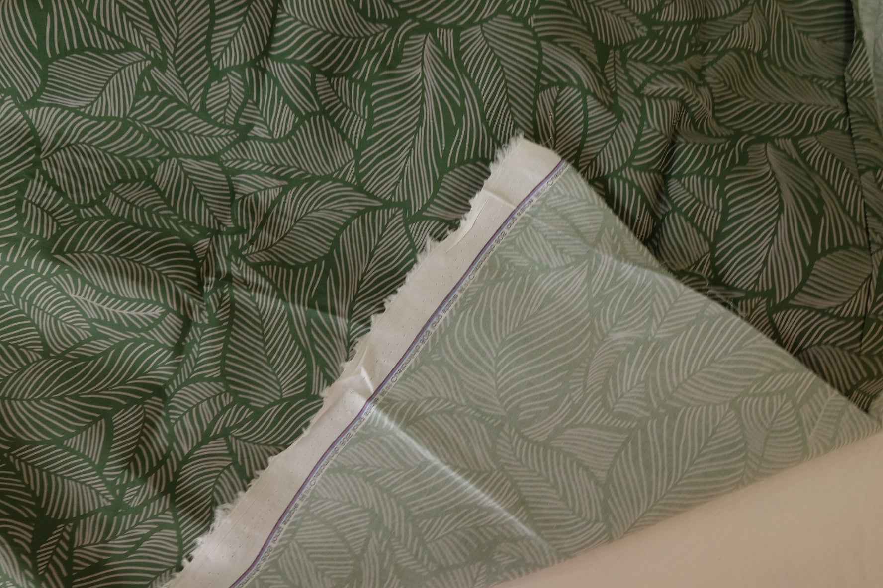 Forest Green Leaf 80s Cotton Poplin Fabric – 1.6 yd