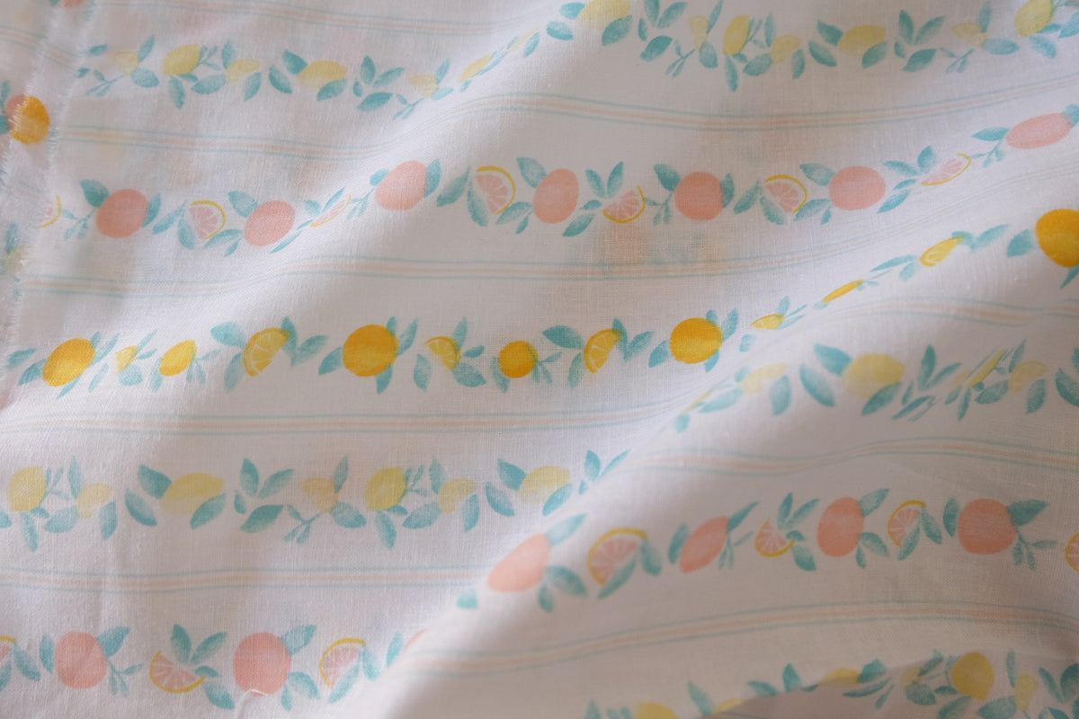 Pastel Citrus Garden Linen Cotton – 2.19 yd