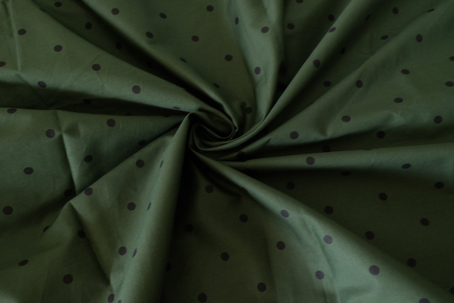 Forest Green Polka Dot Cotton Poplin – 2.3 yd