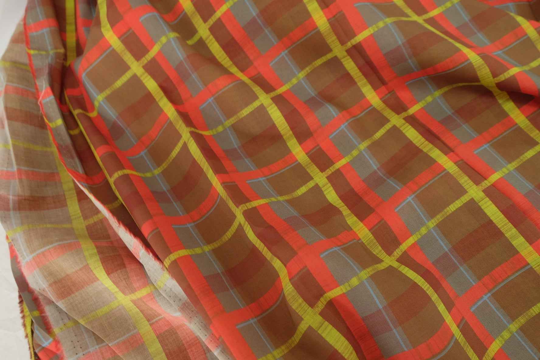 Bold Retro Plaid Cotton Lawn – 3.3 yd