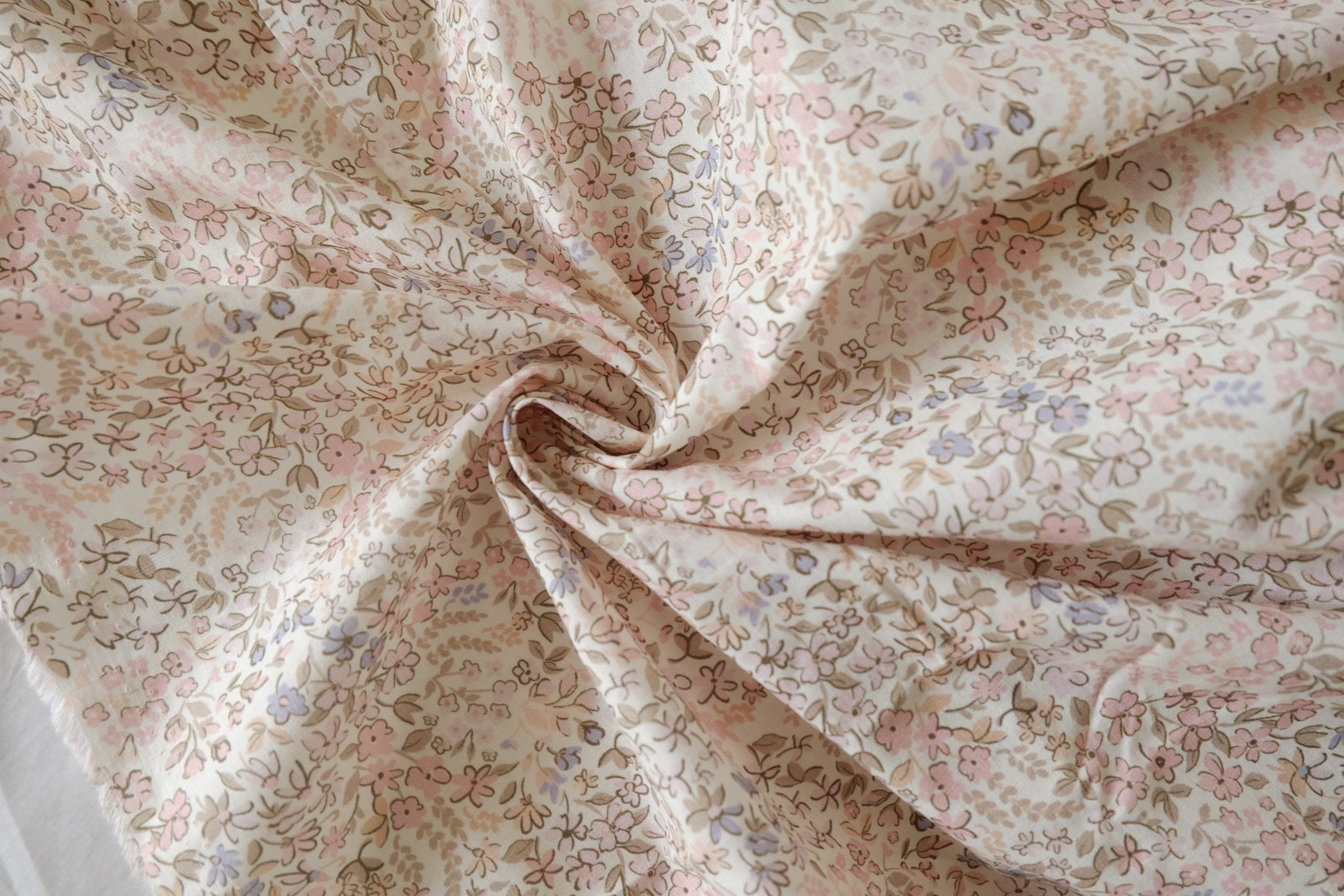 Soft Pastel Floral Cotton Poplin Fabric – 2.08 yd