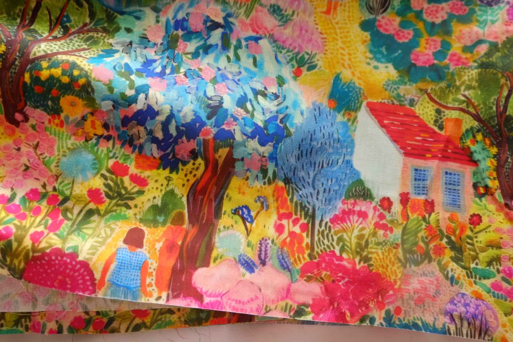 Storybook Garden Cotton-Linen Fabric - 2.19 yd