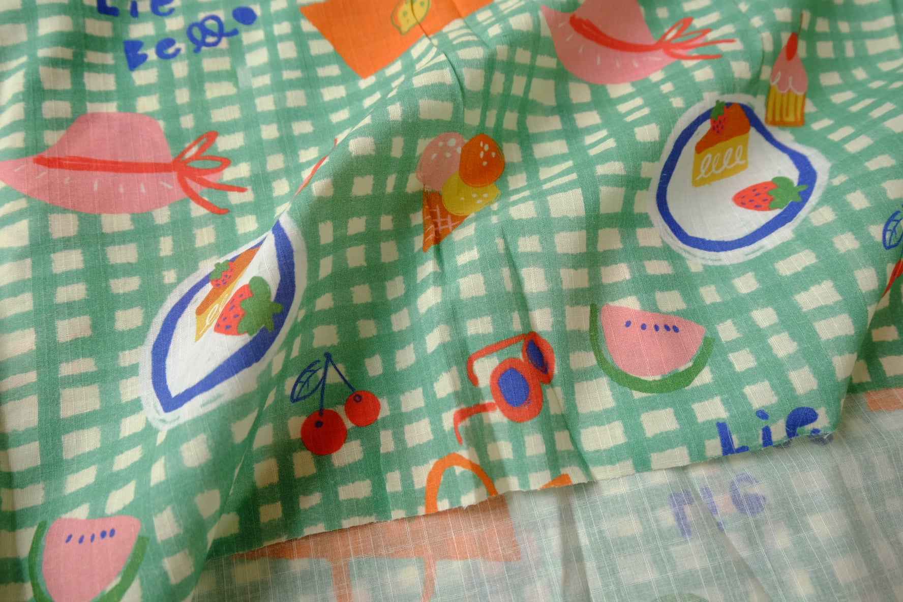 Picnic Novelty Cotton-Linen Fabric - 2.19 yd