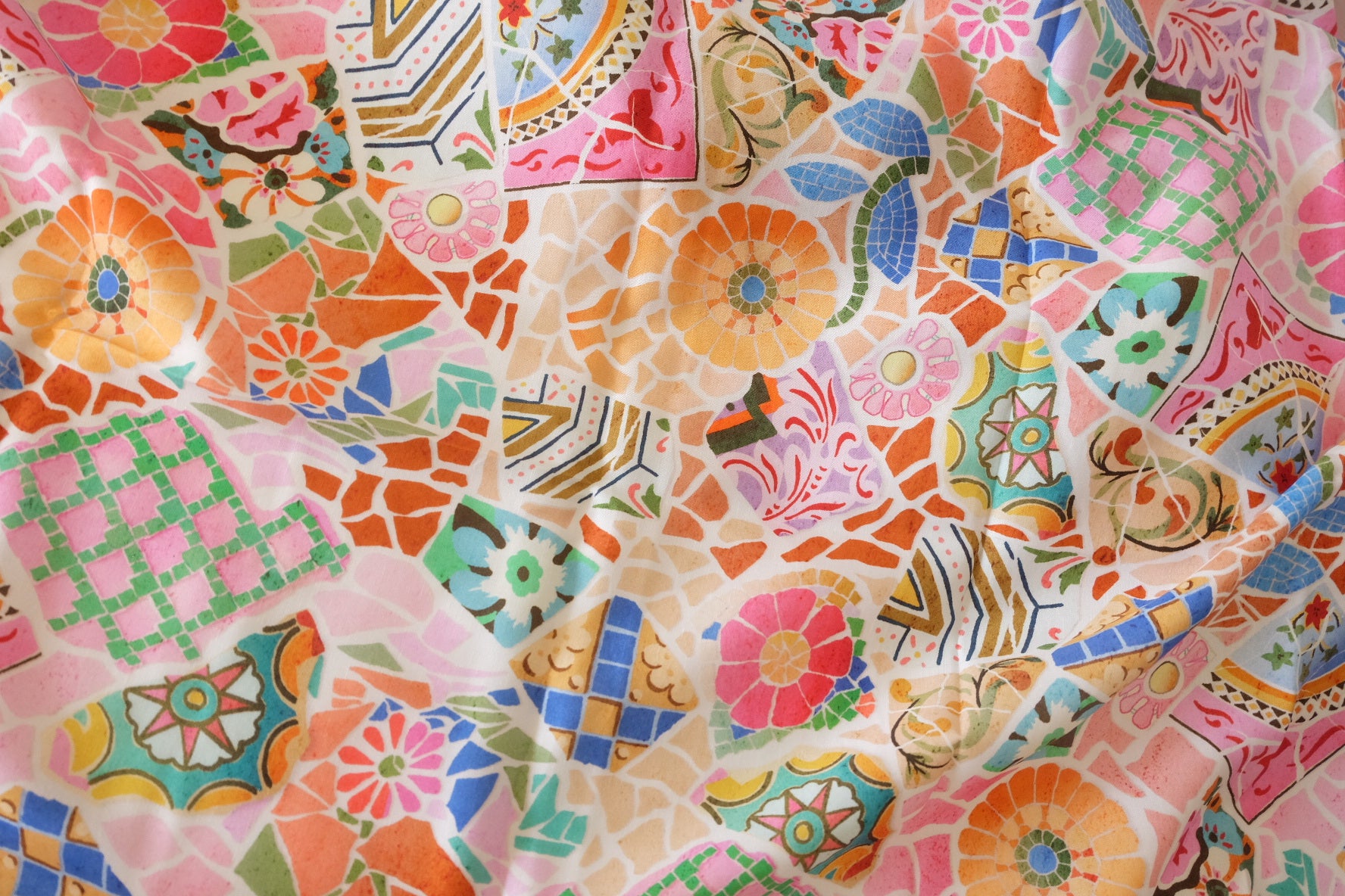 Pastel Mosaic Cupro Fabric - 2.2 yd
