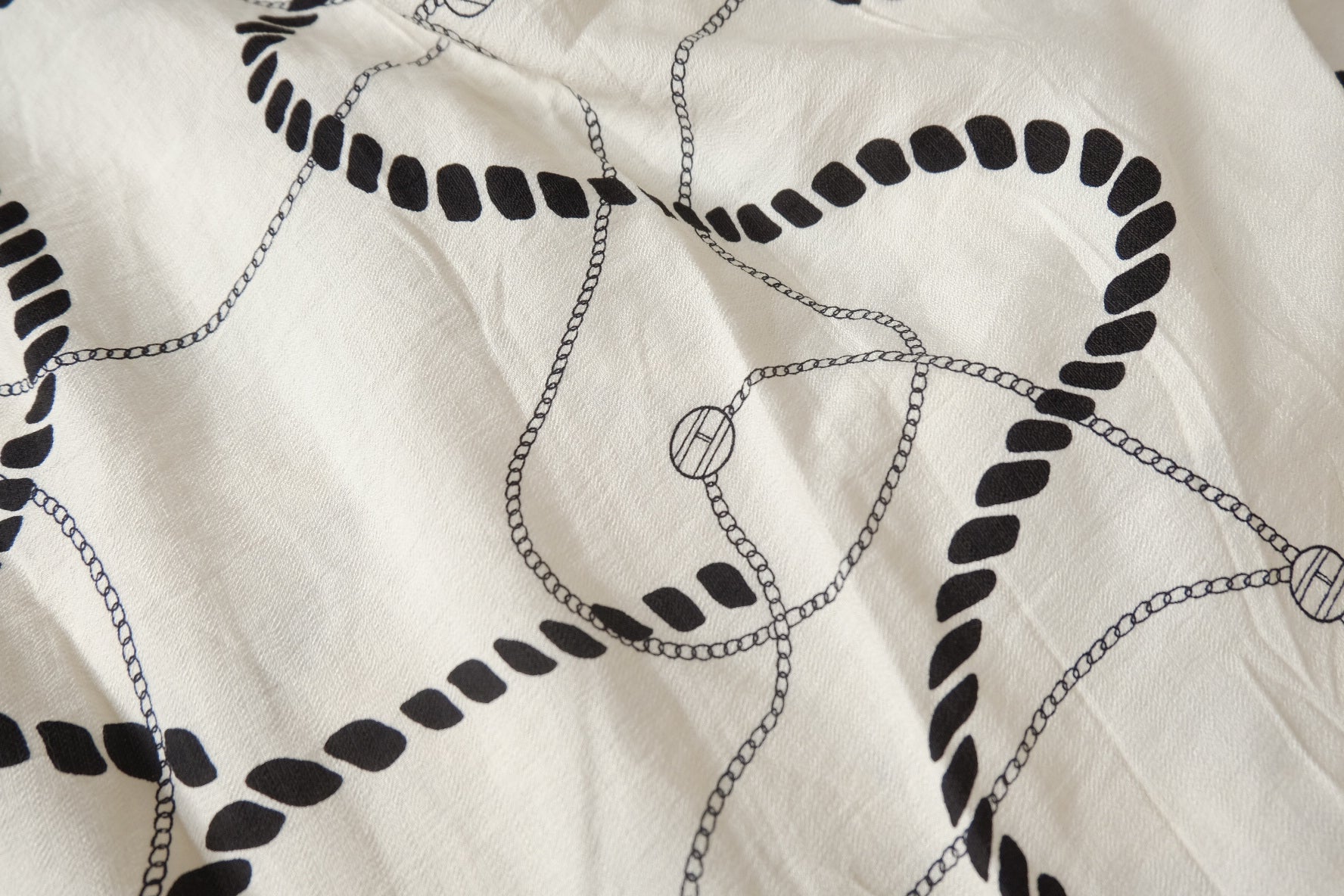 Abstract Rope Print Tencel Linen Blend Fabric – Soft, Fluid, Summer Shirting (1.97 yards)