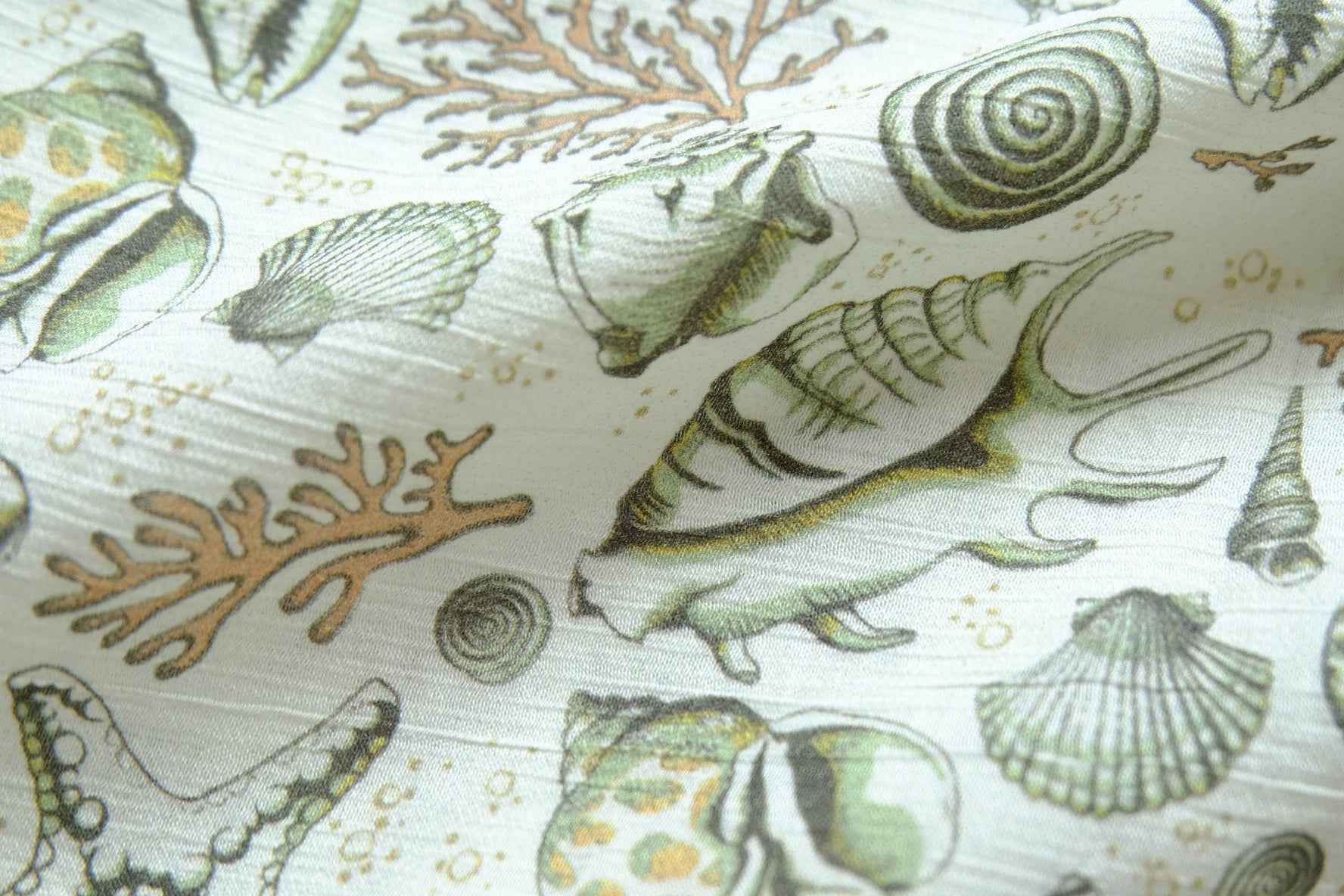 Sea Shell Tencel Cotton Fabric, Soft Textured Summer Dress Weight, 3.28 Yards