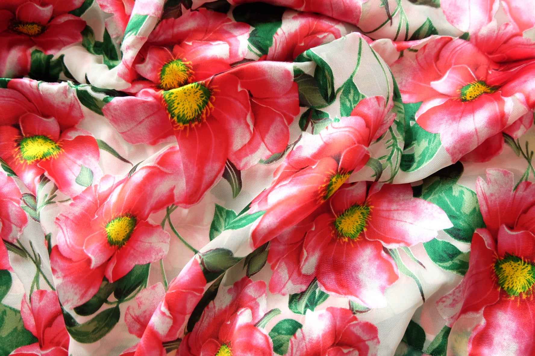 22 Momme Silk Burnout Devoré Fabric – Floral Print | 2 Yards - BUBBO