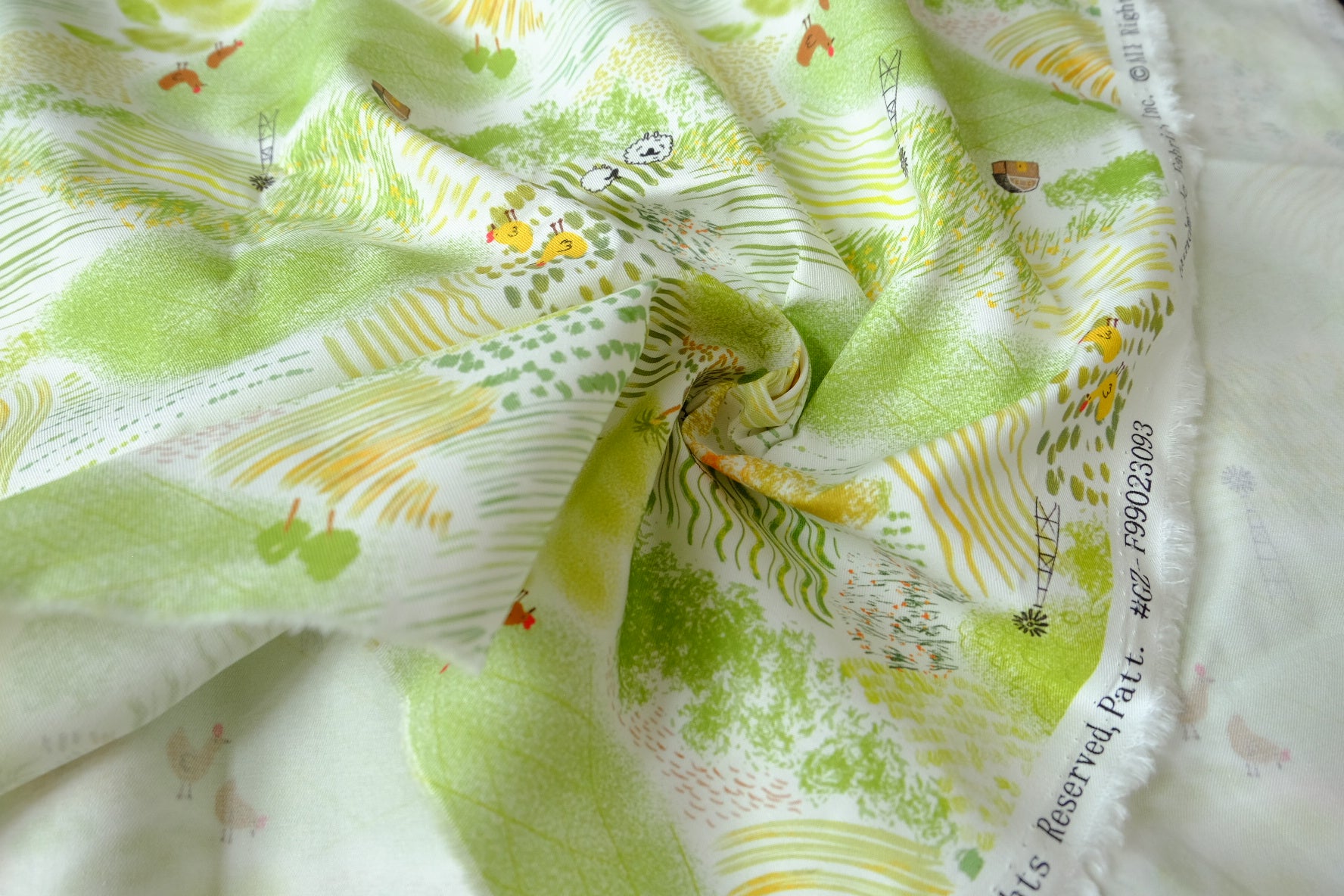 Pastoral Landscape Cotton Twill, 1.6 Yards