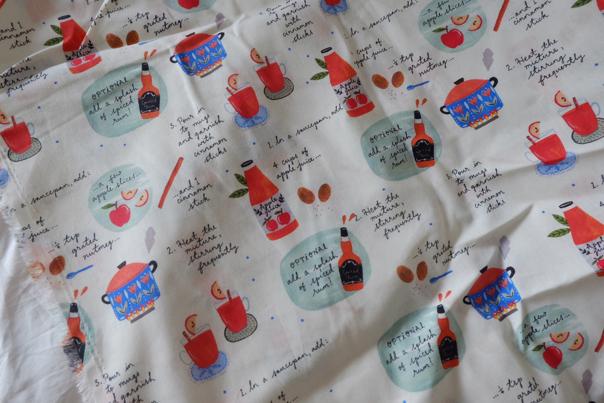 Apple Cider Recipe Soft Cotton Print – 2.19 yd