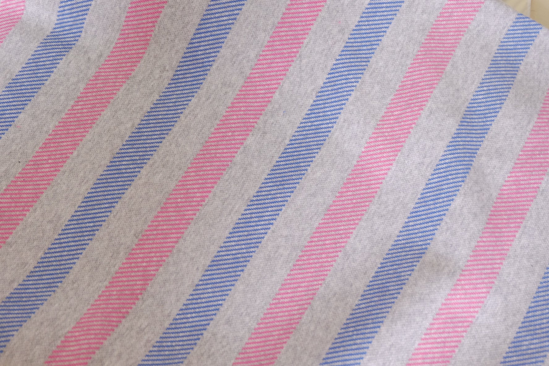 Pink & Blue Stripe Cotton Knit – 2.2 yd
