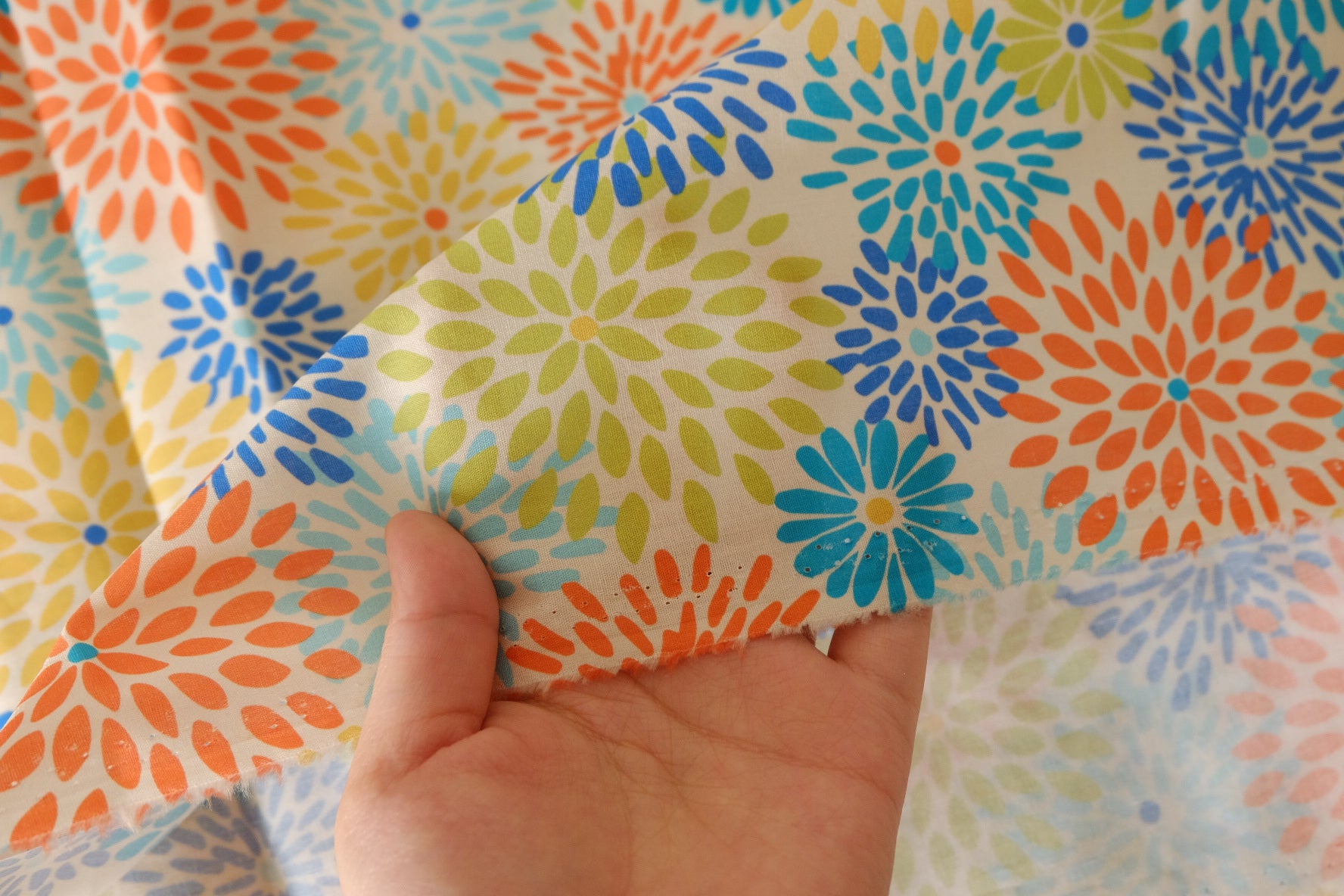 Colorful Firework Floral 40s Cotton Poplin Fabric – 2.2 Yards