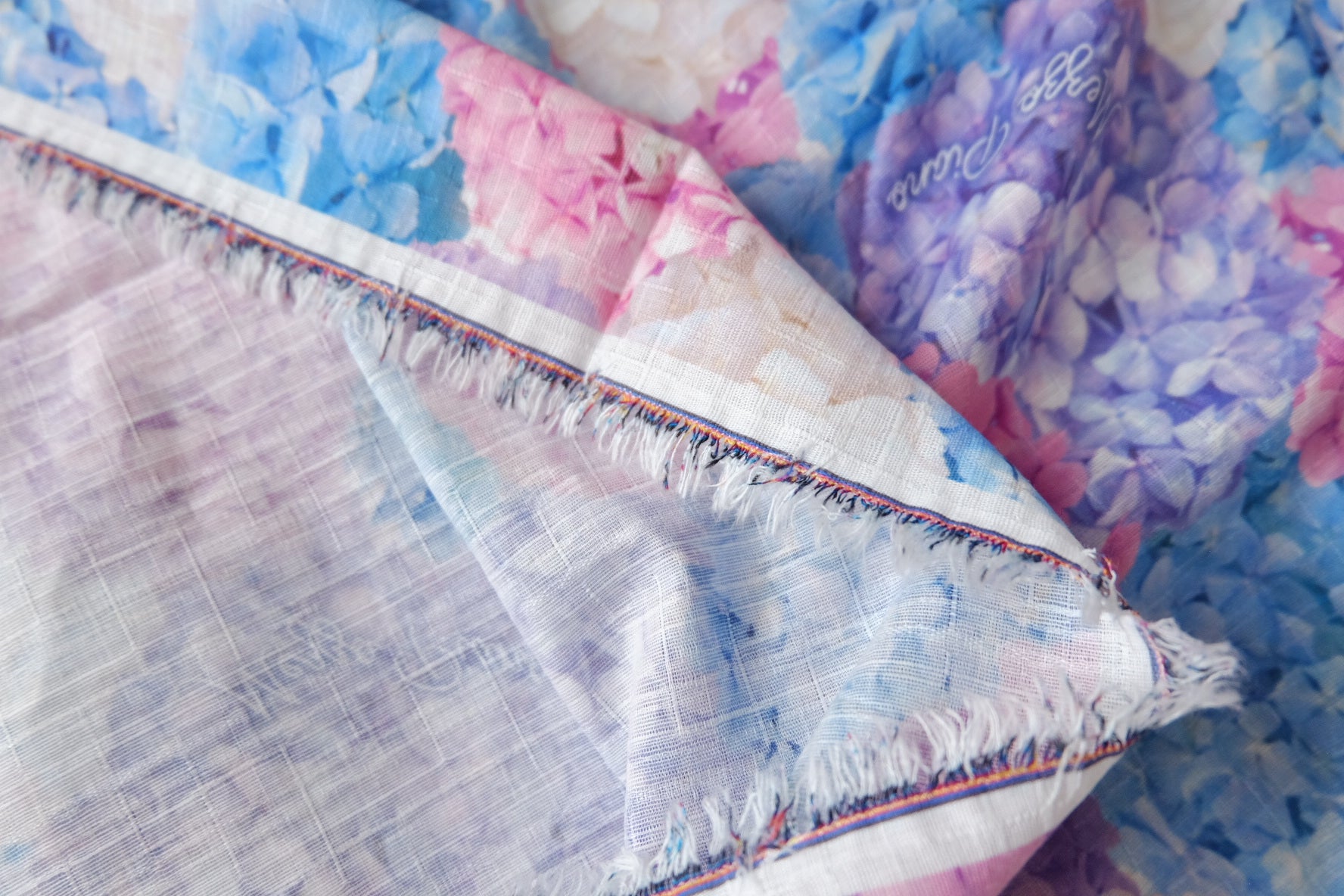 Hydrangea Slub Cotton Linen Fabric 3.3 Yards