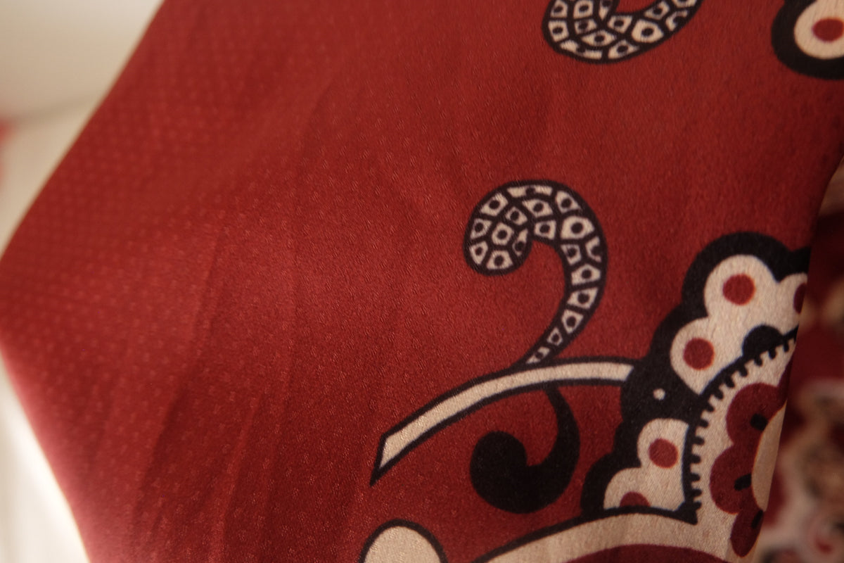 Rust Medallion Jacquard Silky Polyester – 2.2 yd