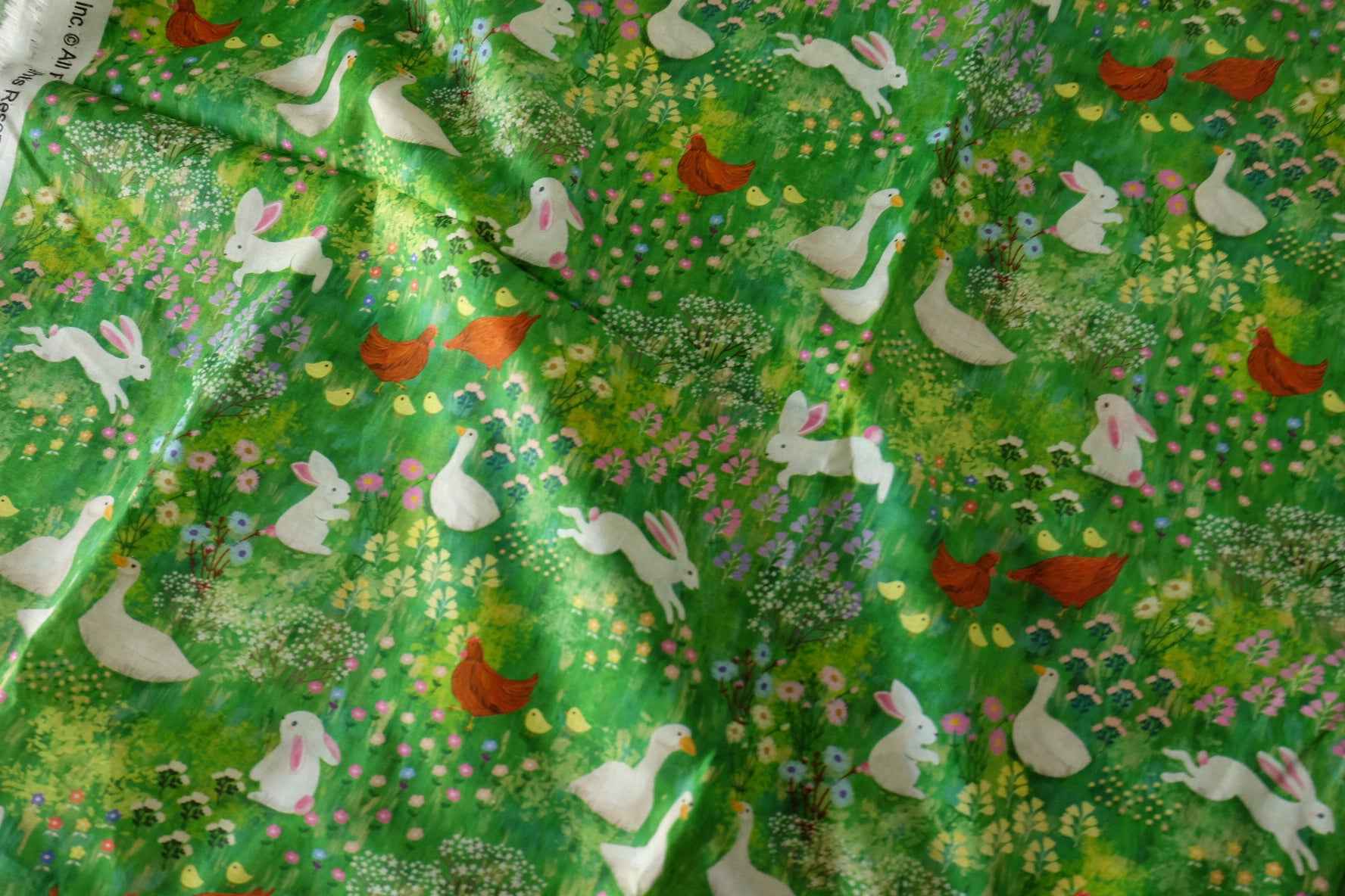 Storybook Meadow Animals Cotton Lawn Fabric – 1.6 yd