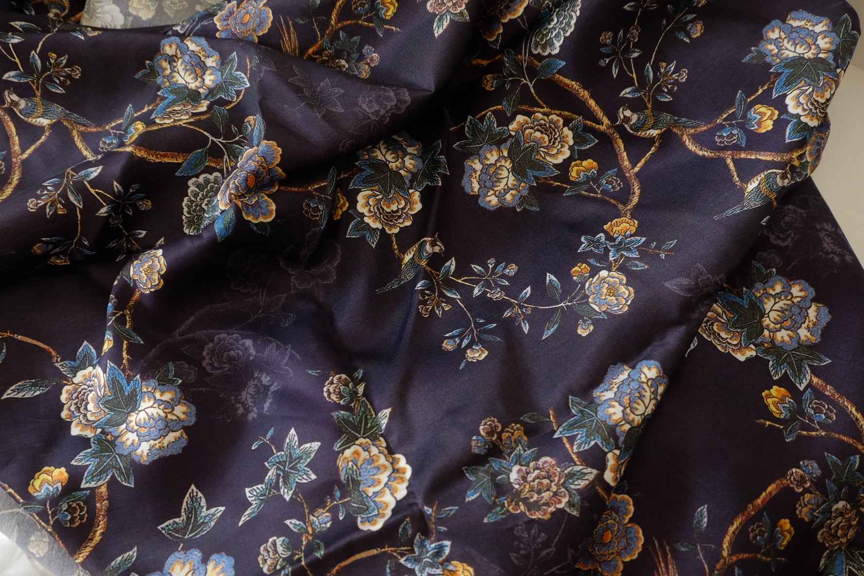 Vintage Floral Rayon Fabric – 2.2 yd