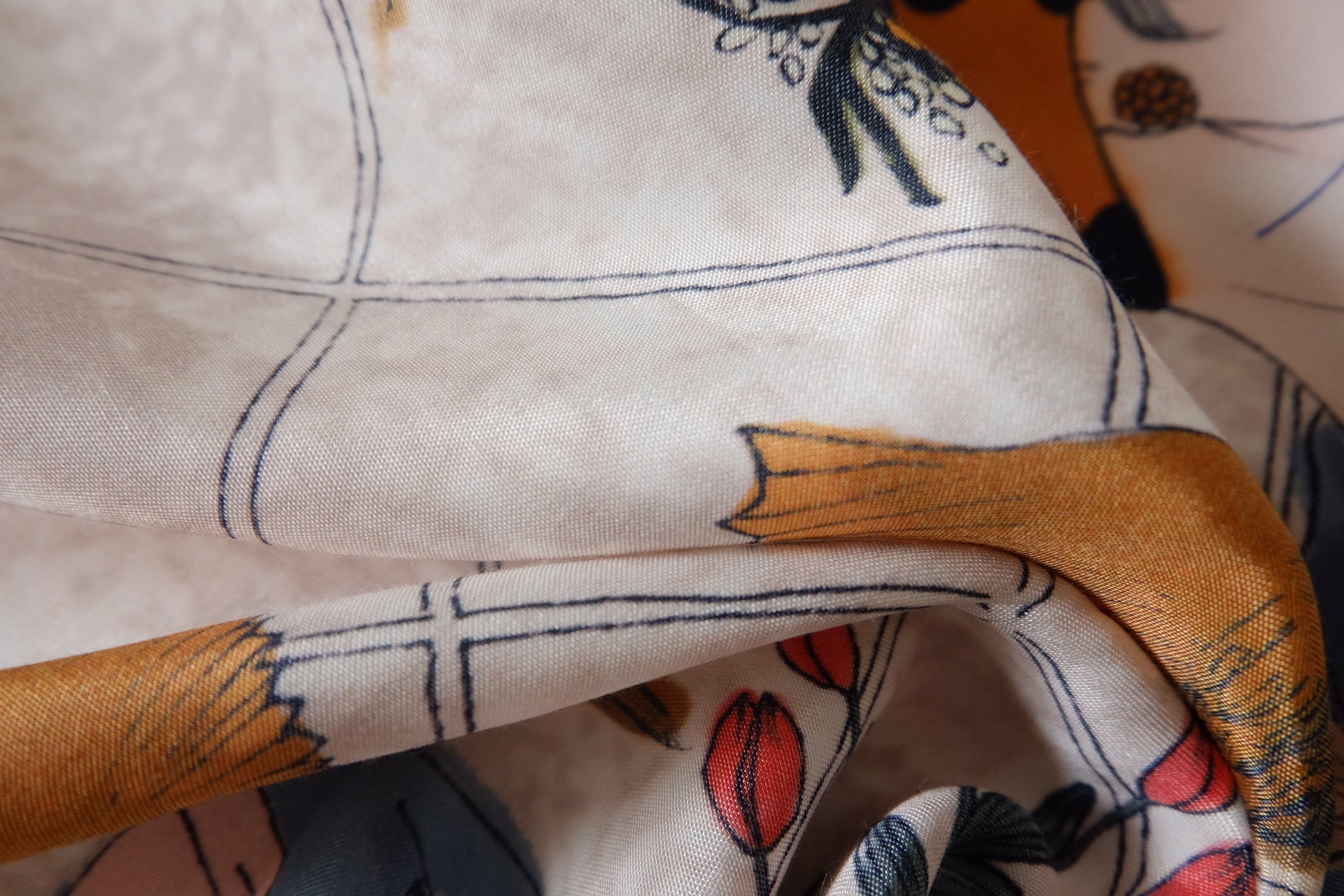 Frida & Deer Silk Cotton Satin Placement Fabric – 2 or 3 Panels